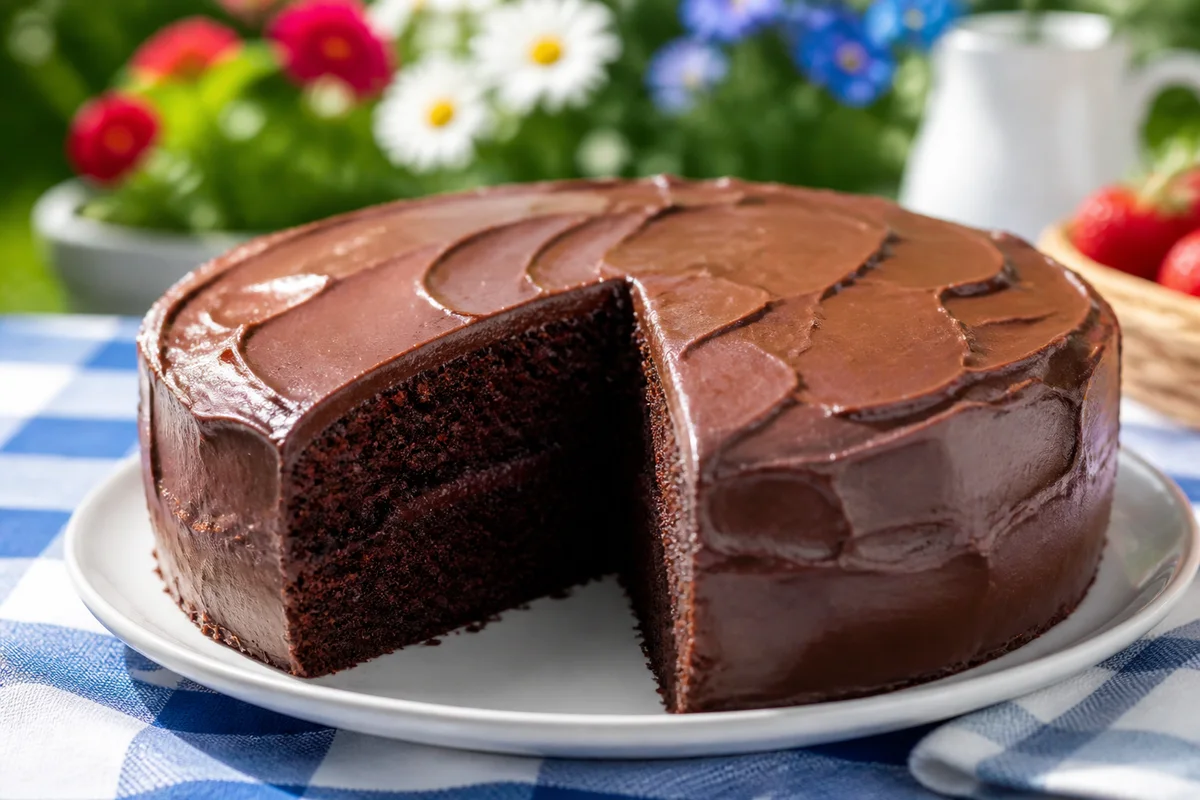 Fudgy Chocolate Cake prepared dish