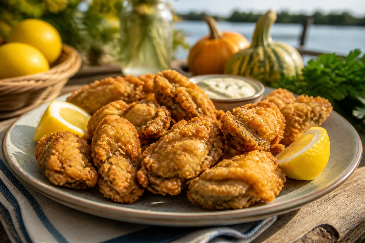 Golden Fried Oysters prepared dish