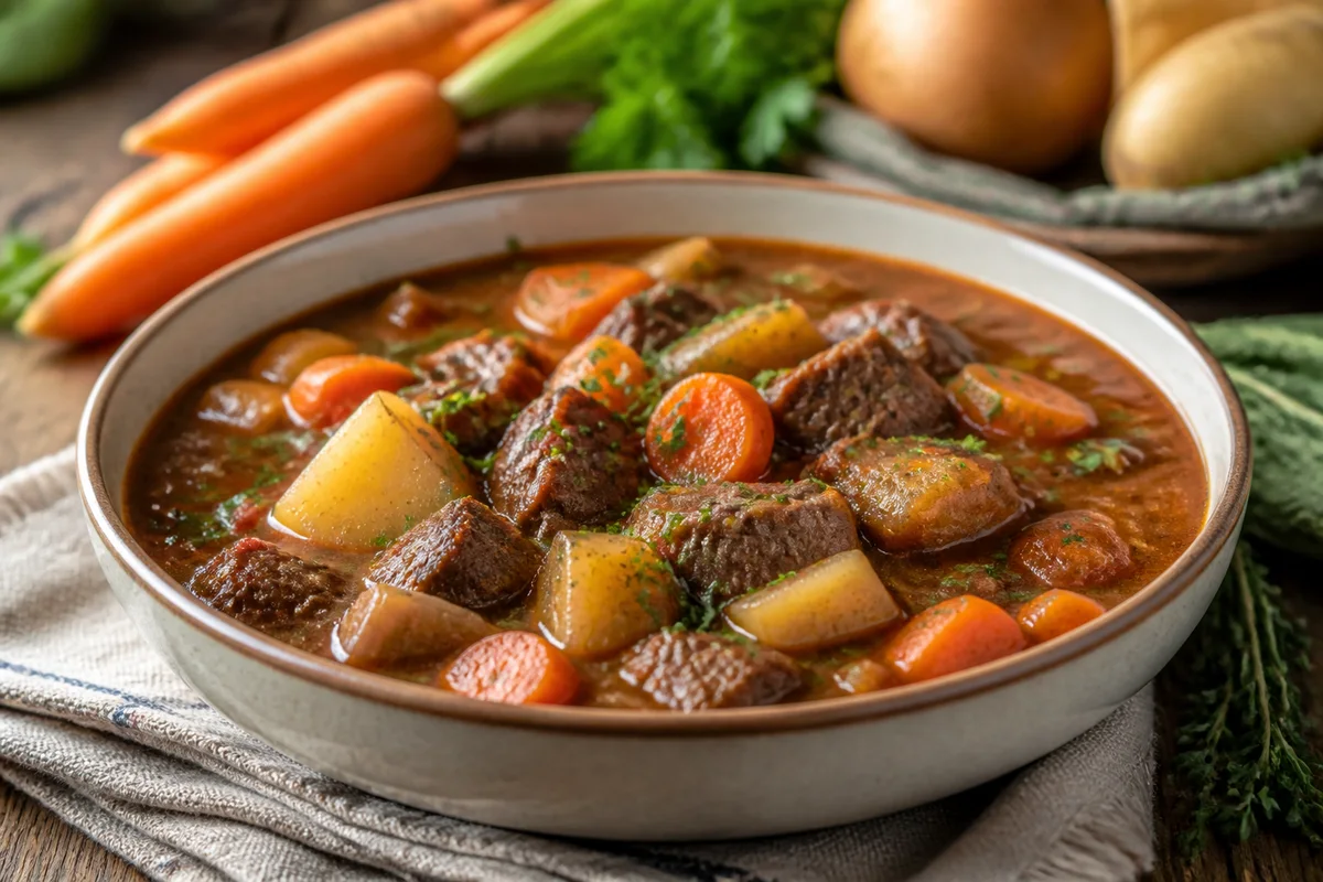 Hearty Beef Stew prepared dish