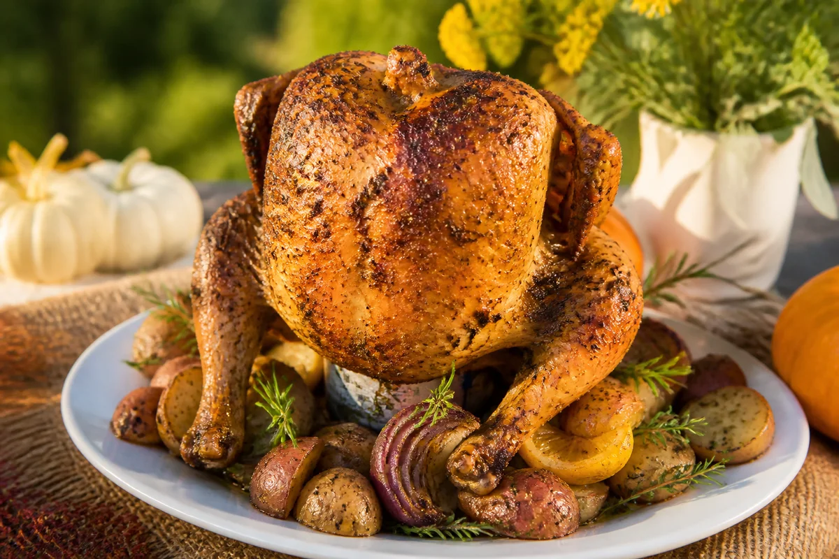 Herb Beer Can Chicken prepared dish