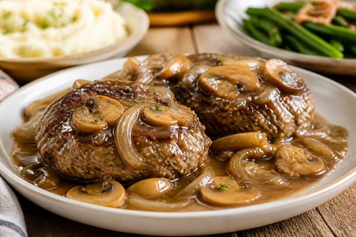 Homemade Salisbury Steaks prepared dish