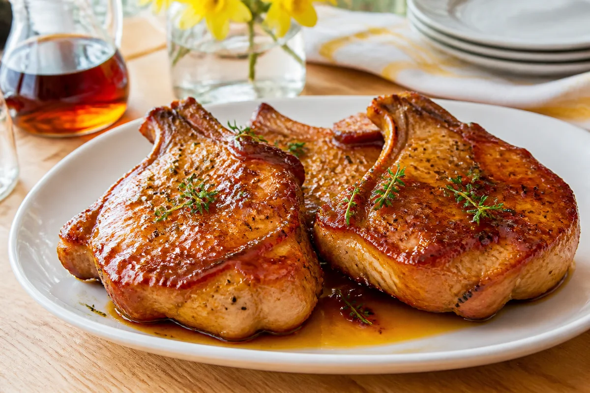 Maple Sauced Chops prepared dish