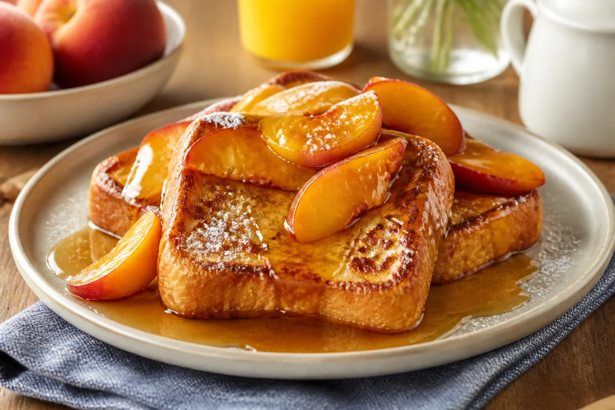 Peachy French Toast prepared dish