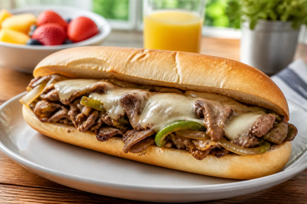 Philly Cheesesteak prepared dish