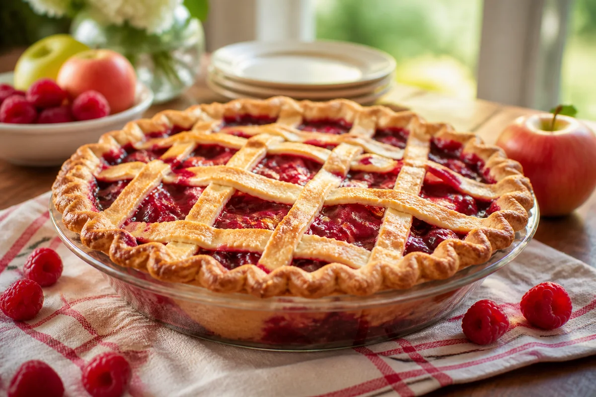 Raspberry Apple Pie prepared dish