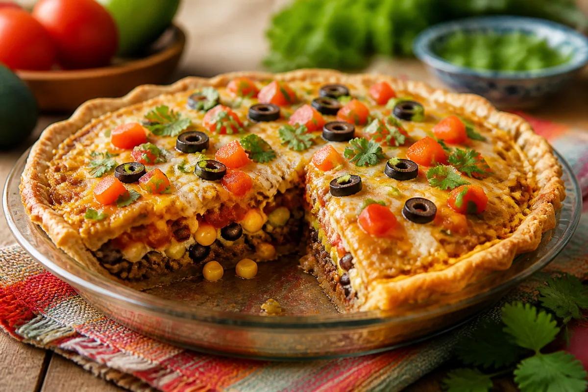 Southwest Taco Pie prepared dish