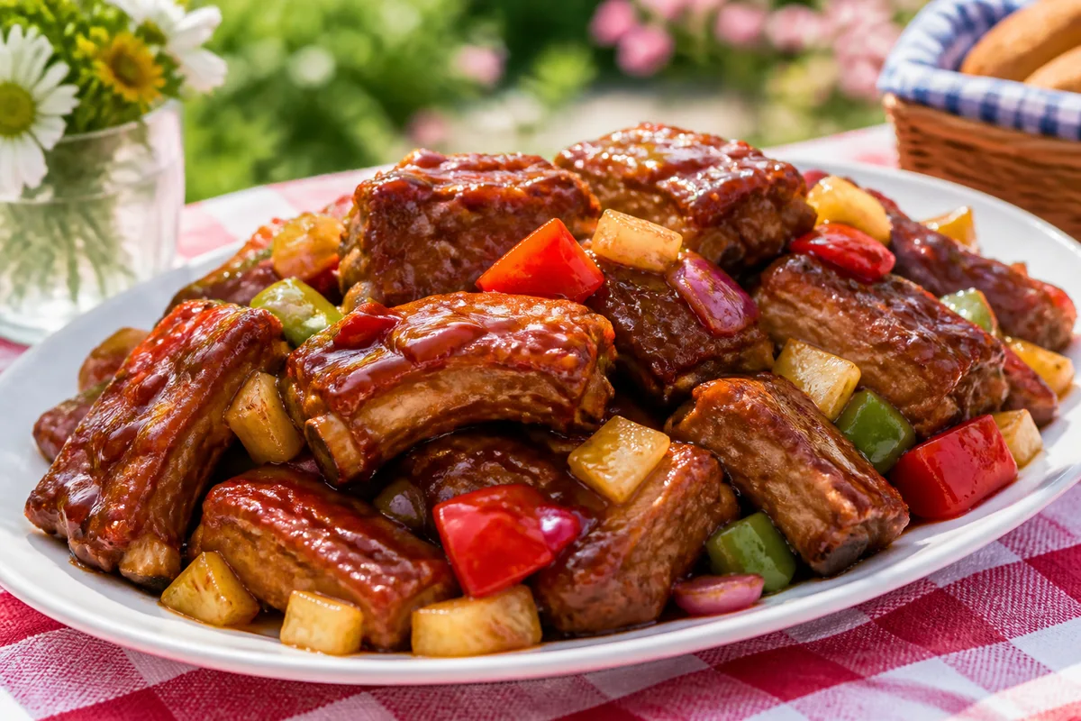 Sweet & Sour Spareribs prepared dish